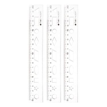 Imagem de Generic 3 réguas flexíveis inquebráveis 20 cm PVC inquebrável dobrável com linhas onduladas para salas de aula, escritório, transparente