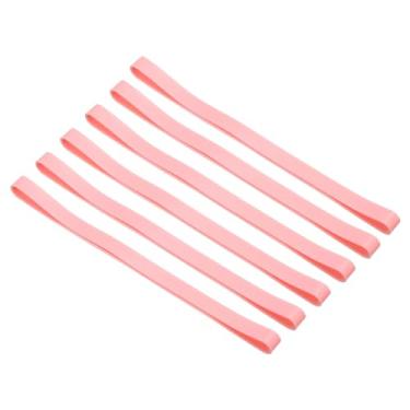Imagem de Faixas de toalha, pacote com 6 clipes de toalha elásticos Cruise Essentials à prova de vento tiras de toalha de praia de silicone elásticas para cadeiras de praia e piscina, rosa