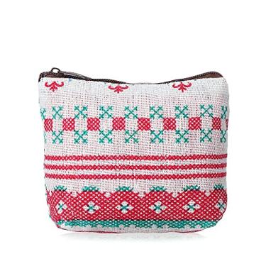 Imagem de Carteira com zíper floral desenho animal padrão porta-cartões capa para fone de ouvido bolso chave bolsa de maquiagem viagem, rosa, Tendência