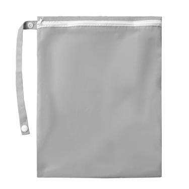 Imagem de Bolsa impermeável para roupa de banho e toalha – Roupa reutilizável com forro de TPU (poliuretano termoplástico) bolsa seca para natação, viagem, praia e academia, pano com zíper para itens essenciais