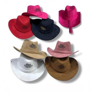 Imagem de Chapéu Country Feminino Bordado ANA CASTELA Adulto Juvenil Camurça Ser