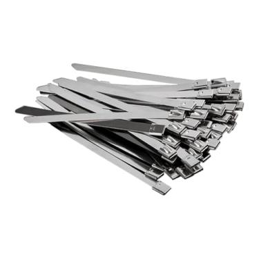 Imagem de Xgdsnly 100 peças de abraçadeiras de metal para cabos, ferramentas de encadernação com travamento automático para garagem doméstica, 4.6 Cm X 20 Cm