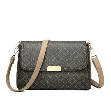 Imagem de FSD. Bolsas WG para mulheres, moda acolchoada, bolsa tiracolo de couro, bolsas de ombro, carteiro, carteira, Marrom