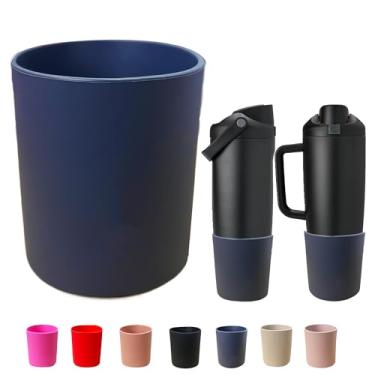 Imagem de Bota superior de silicone para Owala 850 g e 1,134 g FreeSip Sway Garrafas e copos, grande proteção antiderrapante capa inferior para copo e garrafa Freesip Sway (azul escuro, 850 g e 1,134 g)