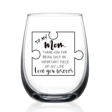 Imagem de Presentes para mãe, presentes de Natal para mãe, presentes de aniversário da filha, peça única de quebra-cabeça Mama taça de vinho, uma peça tão importante da minha vida
