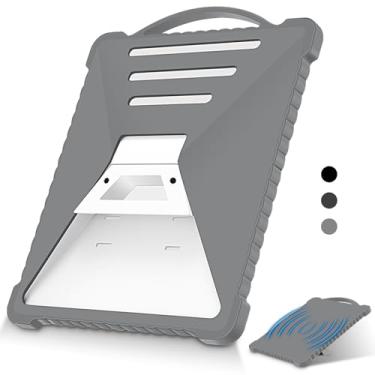 Imagem de Mydrissu Capa protetora Starlink Mini, capa de silicone líquido para mini antena parabólica Starlink acessórios de capa protetora completa, portátil, resistente a choques, à prova de raios (cinza)