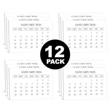 Imagem de Minicalendários 2025 (pacote com 12), calendários para scrapbook, artesanato, projetos manuais, refil de 5 x 7 cm para amigos e familiares