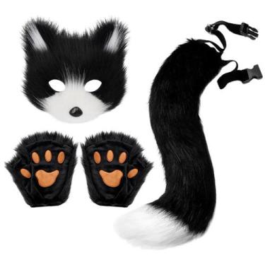 Imagem de Conjunto Chaveiro Cauda de Raposa, Luvas Patas de Gato e Máscara de Lo