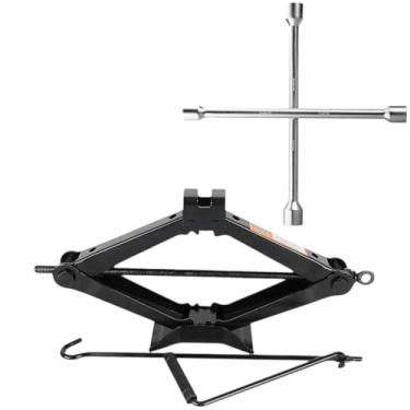 Imagem de Kit Estepe Macaco Mecânico Sanfona + Chave De Roda P/Carros