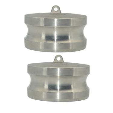 Imagem de VARMHUS Adaptador de bomba de lixo, tampa de poeira/tampa contra poeira, tipo DP Cam e acoplador de encaixe de tubo de mangueira ranhurada, aço inoxidável 316 (2 peças 7,6 cm)