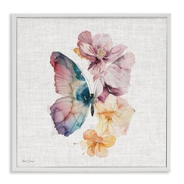 Imagem de Stupell Industries Arte giclée emoldurada de borboleta de beleza emergente, design de Nicole DeCamp, 43 x 43 cm