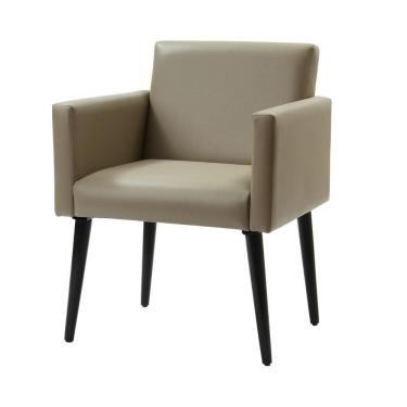 Imagem de Poltrona Decorativa Luca Soft Sala De Recepção Em Tecido Sintético - Bege - Cor: Bege