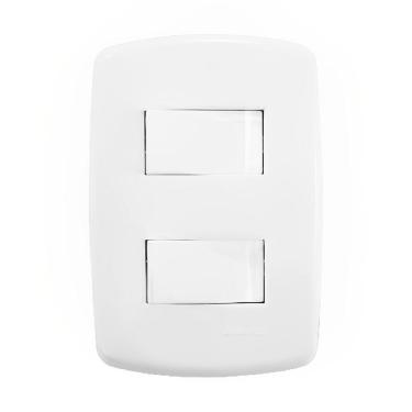 Imagem de 2 Interruptores Simples Com Placa Branca - Dc-8100-5 - Dicompel