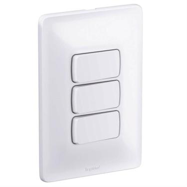 Imagem de 3 Interruptores Paralelos 4x2 10a 250v Zeffia - 680107 - Pial 3 Interruptor Paralelo 10a 250v 4x2 Zeff