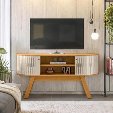 Imagem de Rack Bancada 2 Portas Para Tv De 55 Polegadas Atlanta Cinamomo Off White