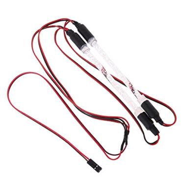 Imagem de Fita de LED de 2 peças para carro rastreador 1/10, vermelha