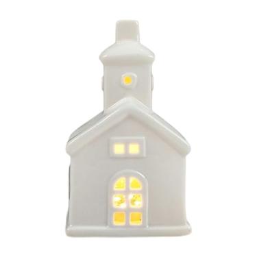 Imagem de Sclmgo Miniatura de Casa de Natal para Mesa, com Luz, Decoração Natalina em Formato de Cabana, Ideal para Prateleira, Quarto Ou Qualquer Outro Ambiente, Estilo a, Tamanho real