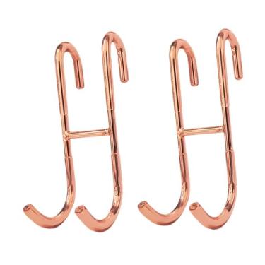 Imagem de ＫＬＫＣＭＳ 2x Ganchos para porta de chuveiro, sem montagem, decoração, cabide para toalhas de banho, para entrada, cozinha, bolsa, jaqueta, cachecol, Rosa Ouro