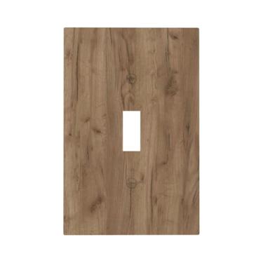 Imagem de Nadoabtm Placa decorativa para interruptor de luz marrom quente grão de madeira 1 gangue placa de parede com interruptor único capas de tomada elétrica decoram capa de placa de interruptor para
