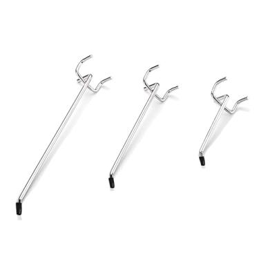 Imagem de Wohegyy Ganchos de pegboard 5 cm, 10 cm, 15 cm, pacote com 90, acessórios para organizadores de placa de estacas resistentes, ganchos de metal para pegboard, ganchos de placa para pendurar em garagens