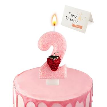 Imagem de Vela de aniversário rosa morango (número 2)
