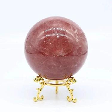 Imagem de URMIBDAI 1 peça completa de textura, produtos espirituais naturais de 60 mm-70 mm, pedra semipreciosa, Feng Shui, artesanato, morango, quartzo, esfera de cristal