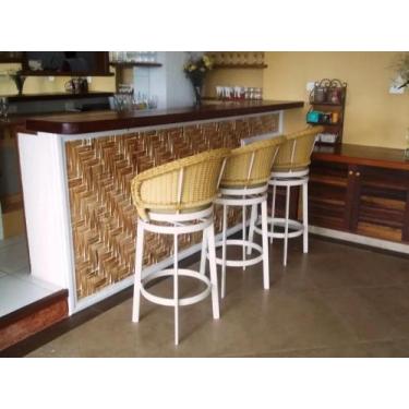 Imagem de Banqueta Alta Para Cozinha Bar Bancada Em Fibra Aluminio - Sarah Móvei