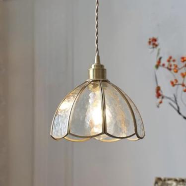 Imagem de Lustre retrô de latão - Perfeito para loft antigo, mesa de cabeceira vintage, restaurante em antigo armazém e pousada costeira (F)