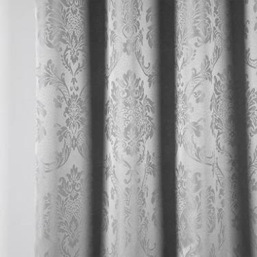 Imagem de Cortina Porta Jacquard Cortinas para Sala e Quarto Cozinha(Cinza prata)