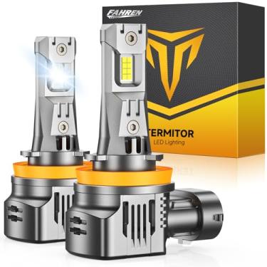 Imagem de FAHREN Lâmpadas H11 ultra brilhantes, luzes H11/H8/H9, LED de alto foco, condução noturna segura, luz de neblina H18 branca fria 6500K, baixo ruído, resfriamento avançado, vida útil de 80.000 horas