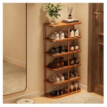 Imagem de SPXMQSS Sapateira, organizador de sapatos de 4/5/6 níveis para entrada, armário de sapatos estreito vertical para 6 a 10 pares para entrada, sala de estar, quarto, 6 níveis 47 x 19,5 x 81 cm