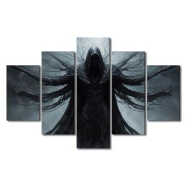 Imagem de TUMOVO Arte de parede em tela preta e branca retrato moderno minimalista banheiro arte de parede sala de estar quarto decoração HD moldura de madeira maciça pronta para pendurar 152 cm L x 101 A