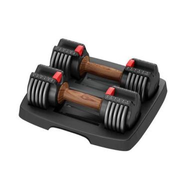 Imagem de Halter Dumbbell Ajustável 2x6,5kg C/ Base Musculação Deend