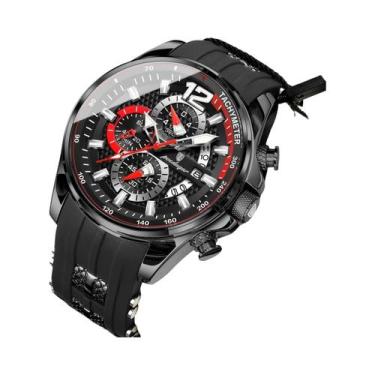 Imagem de Relógio Cronógrafo De Luxo Masculino À Prova d'Água Em Silicone Com Da