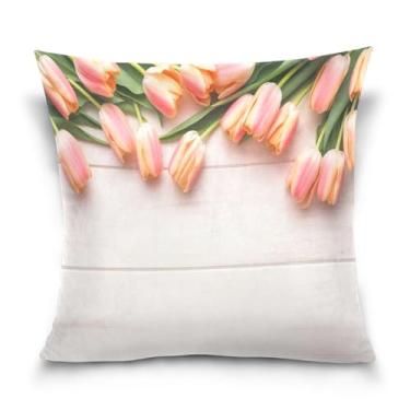 Imagem de Burbuja Capas de almofada de madeira tulipas para sofá, sala de estar, quarto, capa de almofada de veludo macio, decoração de casa, 51 x 50 cm