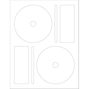 Imagem de Etiquetas de CD/DVD, compatível com Memorex, estilo central pequeno, fosco branco permanente, impressoras a jato de tinta e laser, feitas nos EUA - 5 folhas - 10 etiquetas de disco