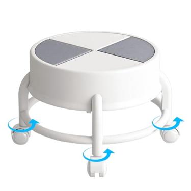 Imagem de Cadeira de banco de roda com assento de baixo, banco baixo com rodas,Cadeira rolante de baixa altura rodas - Banqueta móvel resistente de rolamento giratórias de 360°, cadeira