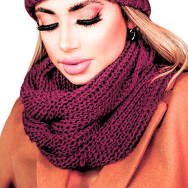 Imagem de Cachecol gola lã feminina masculina maxi tricot duas voltas-Feminino