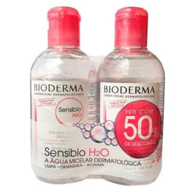 Imagem de Kit 2 Demaquilante Sensibio H2O Solução Micellare Demaquilante Bioderma 250ml-Unissex