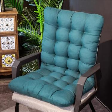 Imagem de Almofadas de cadeira de encosto alto para cadeira de dormitório, almofadas de cadeira de balanço antiderrapantes com laços, almofada de assento macia com suporte para as costas, almofadas de assento