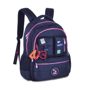 Imagem de Mochila luluca de costas 17,5" ref lu24636, Marinho, Rosa