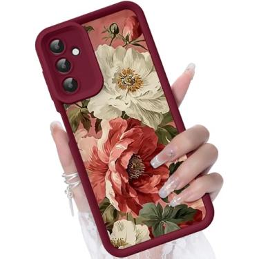 Imagem de CASBST Capa para Samsung Galaxy A15 5G, design criativo de flores para meninas e mulheres, capa de silicone líquido, moldura mais grossa à prova de choque e resistente a arranhões para Samsung A15