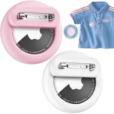 Imagem de Wowwat Compatível com suporte para Apple Air Tags para crianças, pacote com 2 capas ocultas com pino de segurança, antiperda para crianças, bebês, idosos, bagagem, sapatos, roupas, mochila - branco +