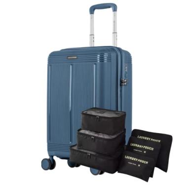 Imagem de Mala Bordo 10kg + Kit Organizador Necessaire 6 pçs (Polipropileno, Pulse Petroleo)