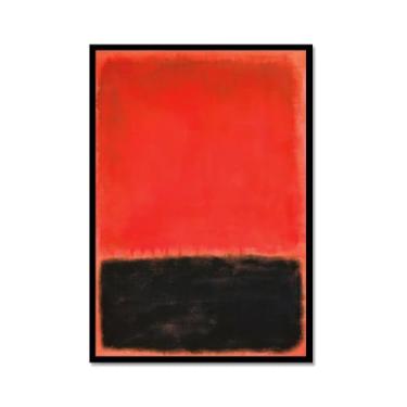 Imagem de Pôster de arte de parede vintage Mark Rothko arte moderna abstrata blocos de cores minimalista pintura em tela impressão sala de estar decoração de casa (SKU13,20.3x30.5 cm = (20x30cm), moldura de