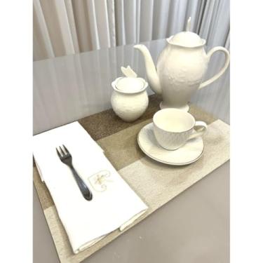 Imagem de Jogo Americano Mesa Posta Impermeável Redondo ou Retangular para Jantar e Eventos – Kit 4 ou 6 Lugares Decorativo Luxo (20. Tons de Marrom,6 unidades)