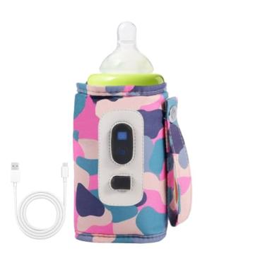 Imagem de Capa para aquecedor de mamadeiras – térmico isolado plug-in com alça, aquecedor de mamadeira de viagem camuflado, para água, leite, , bebida, comida, amamentação