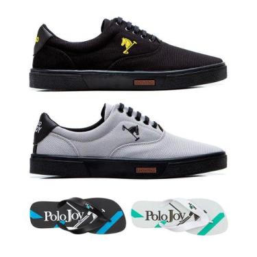 Imagem de Kit 2 Tênis Casual + 2 Chinelos Polo Joy, 42, Cinza