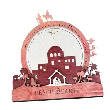 Imagem de Fancyes Placa de madeira decorativa para mesa com contagem regressiva para o Natal e a Páscoa, ideal para decoração de mesa, escritório, casa de campo ou, Rosa