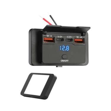Imagem de Adaptador USB C Dual PD Para Montagem Na Parede Para Carro, Barco, RV,